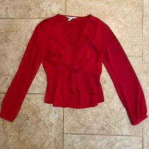 BCBGeneration red silk blouse size XS